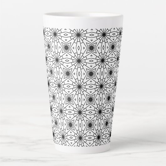 Zwart-wit Abstract ontwerp Latte Mok (Voorkant)