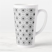 Zwart-wit Abstract ontwerp Latte Mok (Rechts)