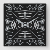 Zwart-wit abstract ontwerp vierkante klok (Voorkant)