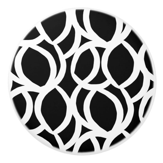 Zwart-wit Abstract Patroon Keramische Pull Keramische Knop (Voorkant)