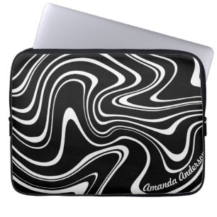 Zwart-wit Abstract patroon - ! Laptop Sleeve