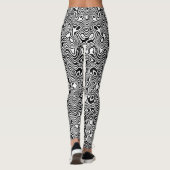 Zwart-wit abstract patroon leggings (Achterkant)