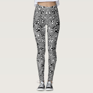 Zwart-wit abstract patroon leggings