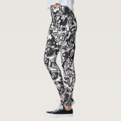 Zwart-wit abstract patroon leggings (Links)