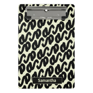 zwart-wit abstract patroon monogram mini klembord