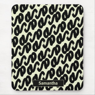 zwart-wit abstract patroon monogram muismat