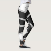 Zwart wit abstract patroon "Ratti_Creative_Arts" Leggings (Rechts)