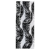 Zwart-wit abstract Peacockvederpatroon Wijn Cadeautas (Voorkant)