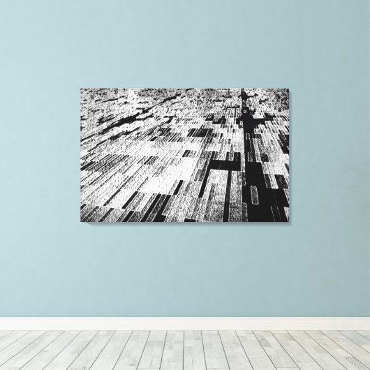 Zwart & Wit Abstract Perspectiefcanvas Muurkunst Canvas Afdruk (Insitu (Houten vloer))