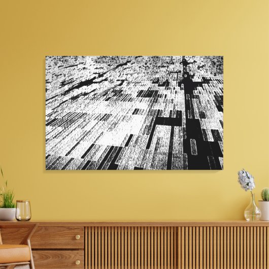 Zwart & Wit Abstract Perspectiefcanvas Muurkunst Canvas Afdruk (Insitu (Woonkamer))