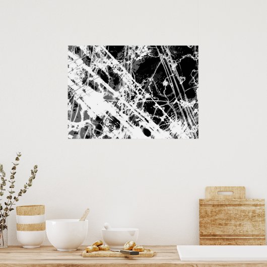 Zwart-wit Abstract Poster (Keuken)