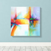 Zwart-wit Abstract schilderij Modern kunstwerk Canvas Afdruk (Insitu (Houten vloer))