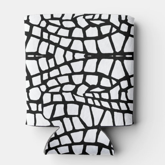 Zwart-wit Abstract slanke afdrukontwerp is geschik Blikjeskoeler (Achterkant)