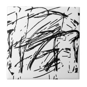 Zwart-wit abstract tegeltje