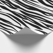 Zwart Wit Abstract Tijger Dier Bont Huid Elegant Cadeaupapier (Hoek)