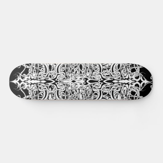 Zwart-wit Abstract Tribal Tattoo Design Skateboard (Horizontaal)