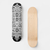 Zwart-wit Abstract Tribal Tattoo Design Skateboard (Voorkant)