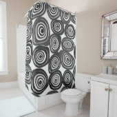 Zwart-wit abstract vormpatroon douchegordijn (In situ)