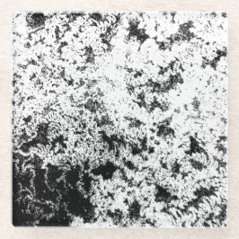 Zwart-wit Abstract vuil "wolken" formatie Glazen Onderzetter