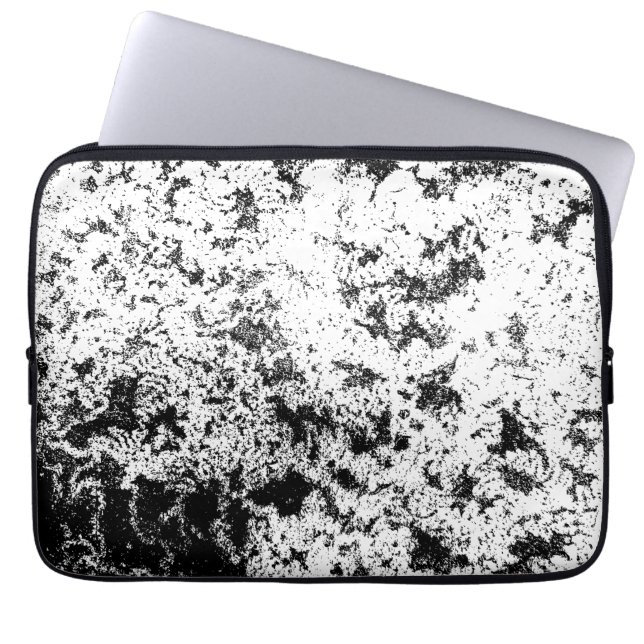Zwart-wit Abstract vuil "wolken" formatie Laptop Sleeve (Voorkant)