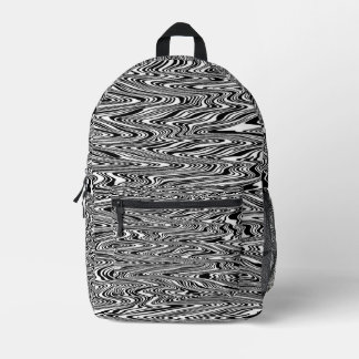 Zwart-wit Abstract Zigzag Stropdas Bedrukte Rugzak