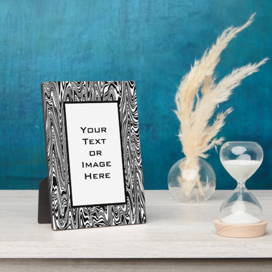 Zwart-wit Abstract ZigZag Swirl Fotoplaat (Zijkant)