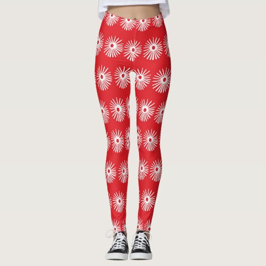 Zwart wit, abstracte bloementextuur. leggings (Voorkant)