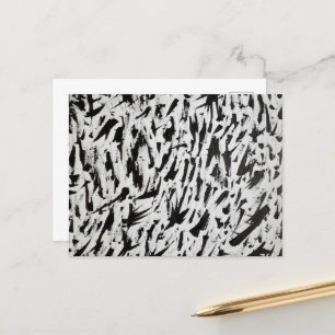Zwart-wit Abstracte Brushstrokes Art Briefkaart