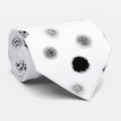 Zwart-wit Abstracte cirkel Patroon Stropdas (Opgerold)