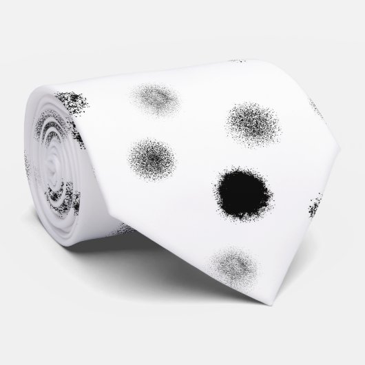 Zwart-wit Abstracte cirkel Patroon Stropdas (Opgerold)