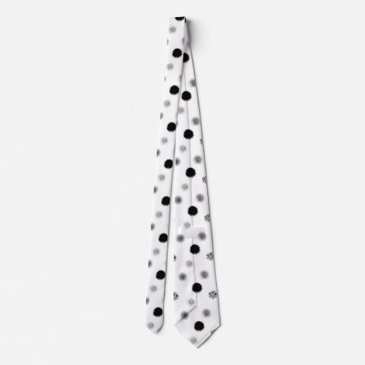 Zwart-wit Abstracte cirkel Patroon Stropdas (Achterkant)
