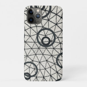Zwart-wit abstracte cirkels iPhone 11 pro hoesje