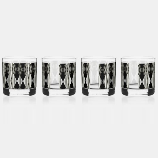 Zwart-wit Abstracte Drinkware Set Whisky Glas (Rechts)