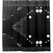 Zwart-wit Abstracte Drop Style 2 Douchegordijn (Voorkant)