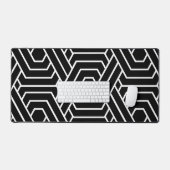 Zwart-wit Abstracte Geometrische Gaming Desk Mat (Keyboard & Muis)
