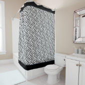 Zwart-wit Abstracte lijnen Douchegordijn (In situ)