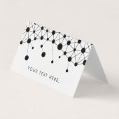 Zwart-wit abstracte lijnen en stippen visitekaartjes (Voorkant)