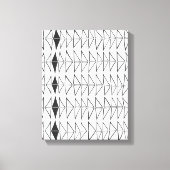 Zwart wit Abstracte lijnen vormen artsy patroon Canvas Afdruk (Voorkant)