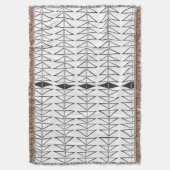 Zwart wit Abstracte lijnen vormen Quirky Pattern Deken (Voorkant Verticaal)