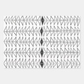 Zwart wit Abstracte lijnen vormen Quirky Pattern Inpakpapier Vel (Voorkant 2)