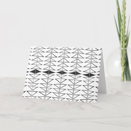 Zwart wit Abstracte lijnen vormen Quirky Pattern Kaart (Voorkant)