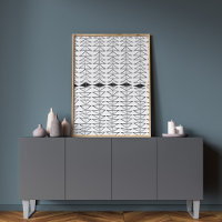 Zwart wit Abstracte lijnen vormen Quirky Pattern