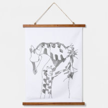 Zwart-wit abstracte stokfiguur wandtapijten