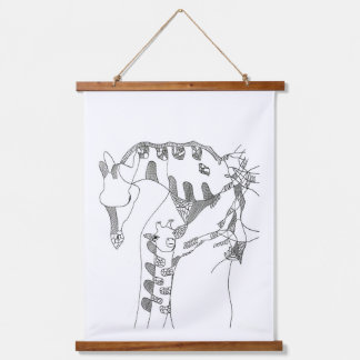 Zwart-wit abstracte stokfiguur wandtapijten hangend wandkleed