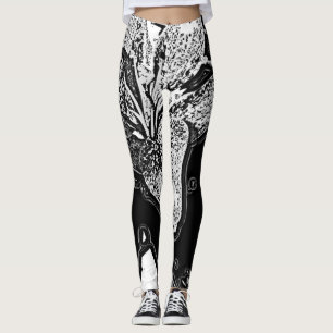 zwart-wit abstracte vormen modern art. leggings