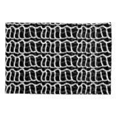 Zwart-wit Abstracte Wavy Line Patroon Naadselen Kussensloop (Achterkant)