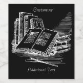 Zwart-wit Academie Wijn Etiket (Enkel label)