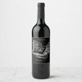 Zwart-wit Academie Wijn Etiket (Voorkant)