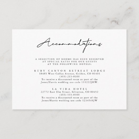 Zwart-wit Accommodaties Behuizing Kaart (Voorkant)