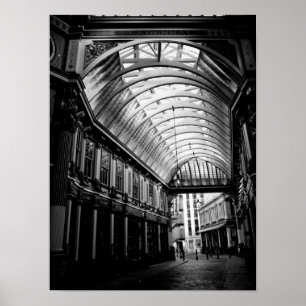 Zwart-wit afbeelding van Leadenhall Market London Poster
